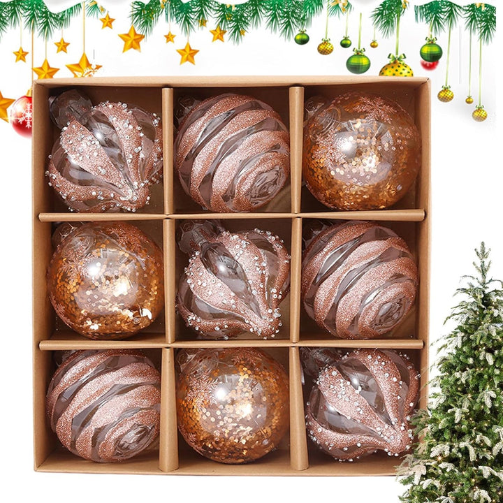 BowLift | Golden Christmas Baubles Set | Plastic Christmas Ornaments