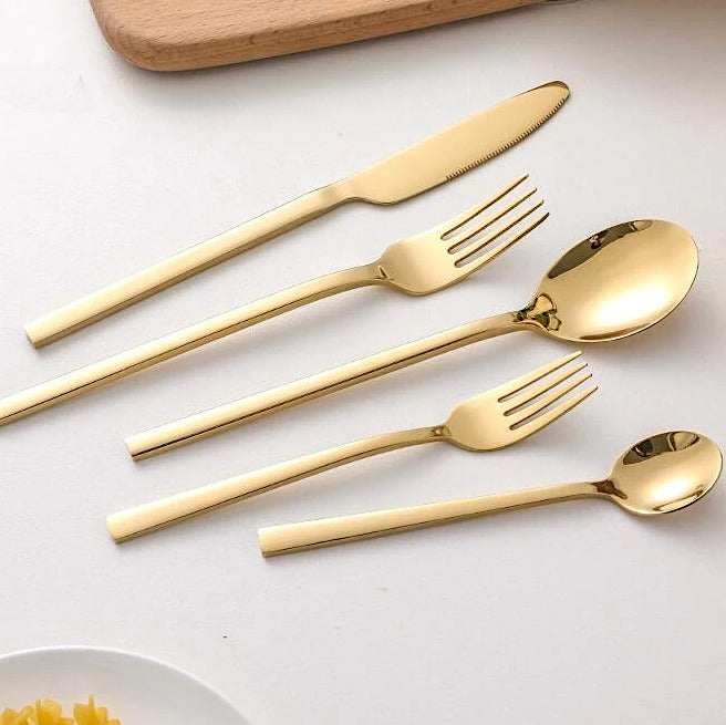 BowLift | Golden Cutlery Set 30-piece | Elegant Stainless Steel Cutlery