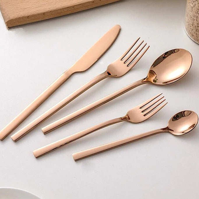 BowLift | Golden Cutlery Set 30-piece | Elegant Stainless Steel Cutlery