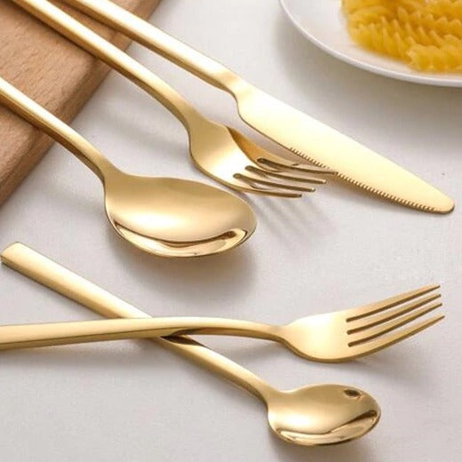 BowLift | Golden Cutlery Set 30-piece | Elegant Stainless Steel Cutlery