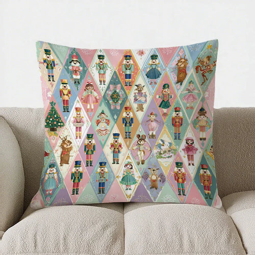 BowLift | Green-White Checked Cushion Cover 40x40 | Decorative Cushion Cover
