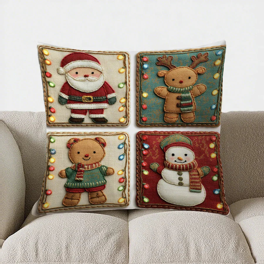 BowLift | Green-White Checked Cushion Cover 40x40 | Decorative Cushion Cover