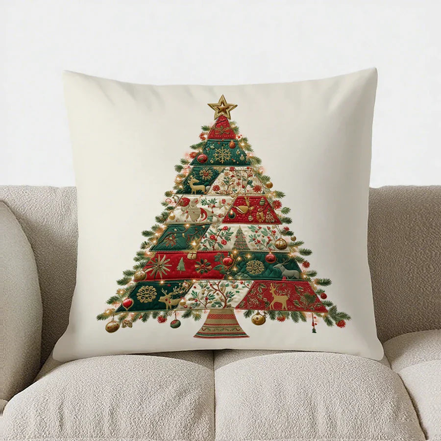 BowLift | Green-White Checked Cushion Cover 40x40 | Decorative Cushion Cover