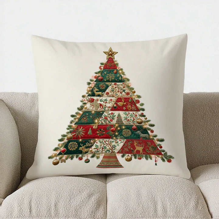 BowLift | Green-White Checked Cushion Cover 40x40 | Decorative Cushion Cover
