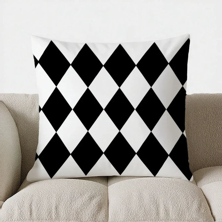 BowLift | Green-White Checked Cushion Cover 40x40 | Decorative Cushion Cover