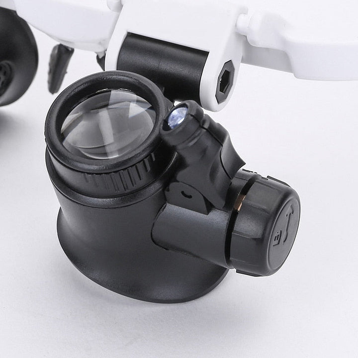 BowLift | Adjustable LED Magnifying Glasses with 8x, 15x and 23x Magnification for Hobbies and Precision Work