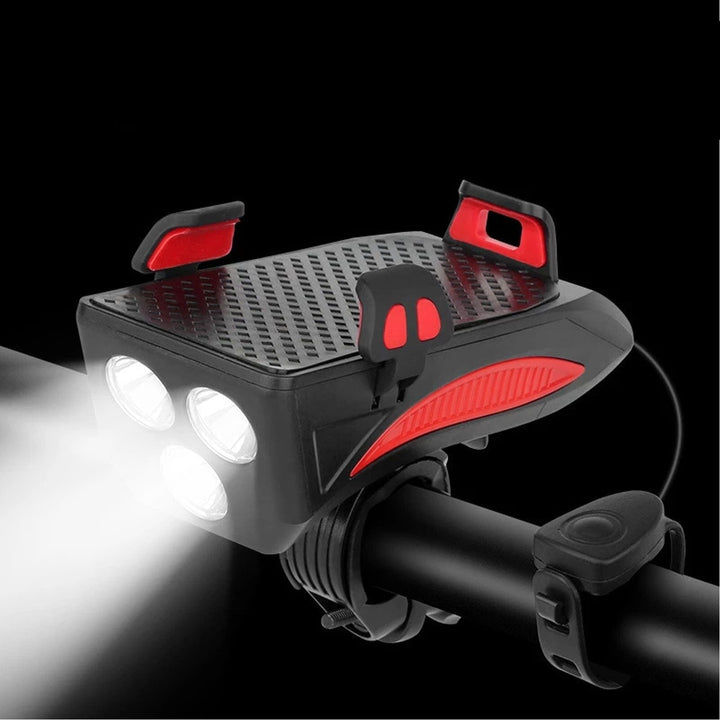 BowLift | 4-in-1 Rechargeable Bike Lights with Powerbank, Phone Holder and Electronic Horn – LED Safety Light for Biking