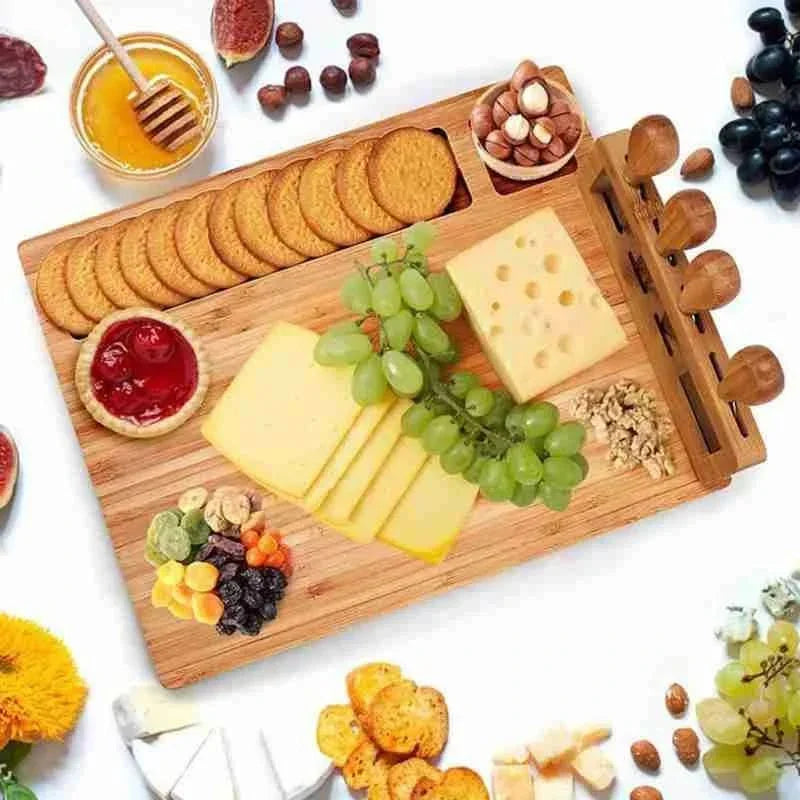 BowLift | CheeseLux – Premium Bamboo Cheese Board Set