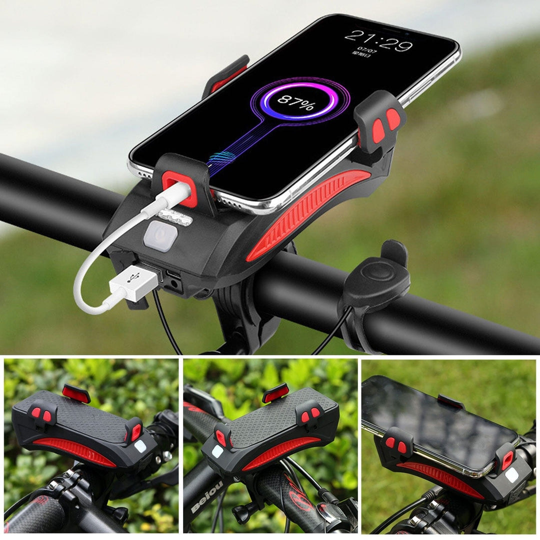 BowLift | 4-in-1 Rechargeable Bike Lights with Powerbank, Phone Holder and Electronic Horn – LED Safety Light for Biking