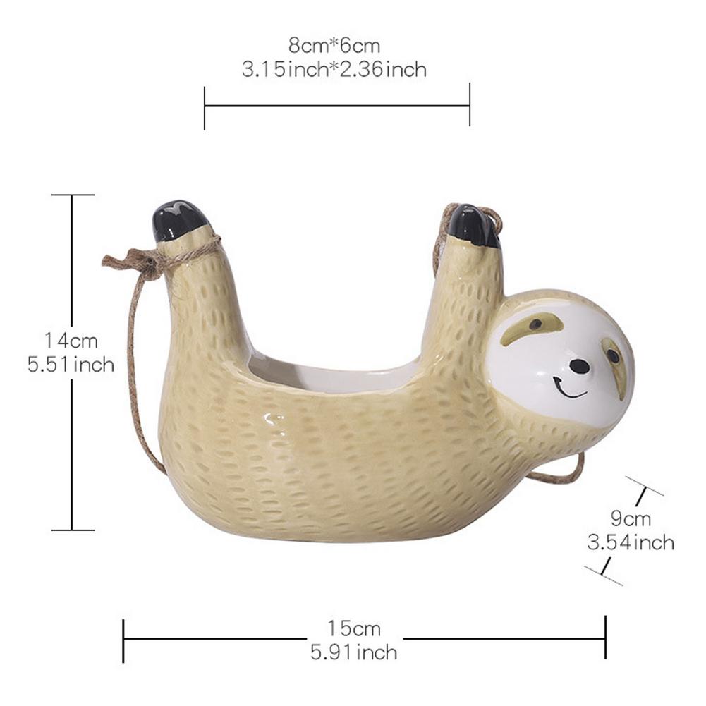BowLift | Ceramic Happy Sloth Flower Pot
