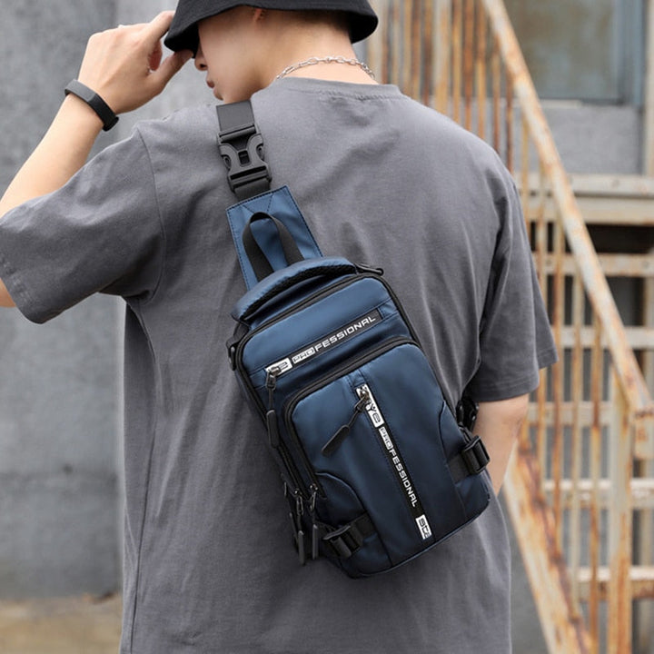 BowLift | Waterproof Oxford Crossbody Bag, Anti-Theft Sling Bag, USB Charging & Multi-Pocket Design