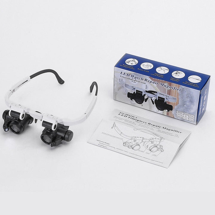 BowLift | Adjustable LED Magnifying Glasses with 8x, 15x and 23x Magnification for Hobbies and Precision Work