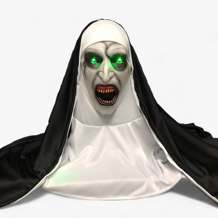 BowLift | Raven | LED Nun Mask - Spooky Halloween Look