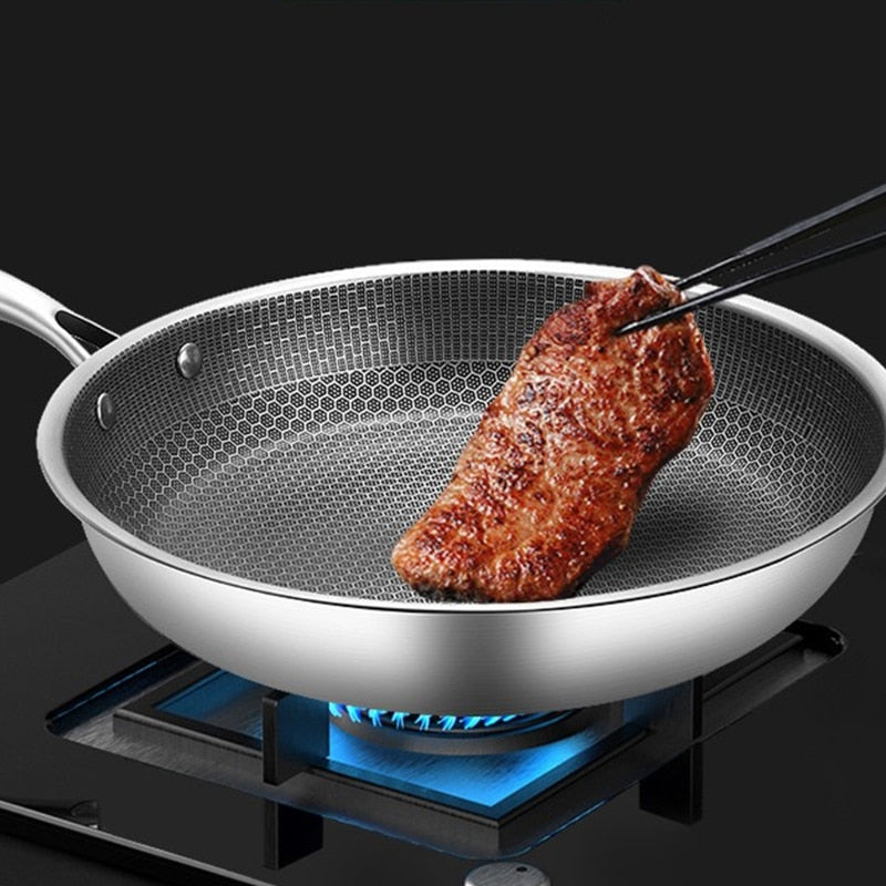 ProCook Elite - Duurzame RVS Koekenpan met Anti-aanbak Bowlift