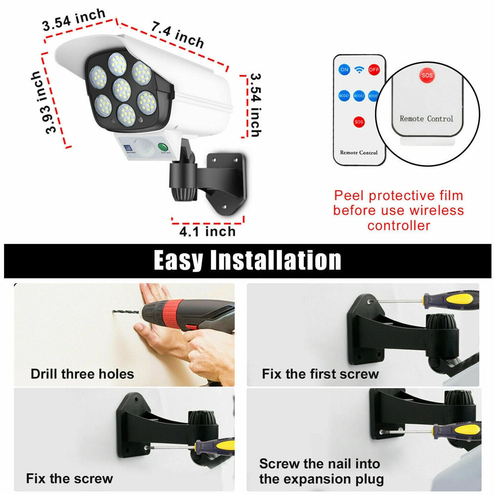 BowLift | Solar Motion Sensor Dummy Security Camera Light