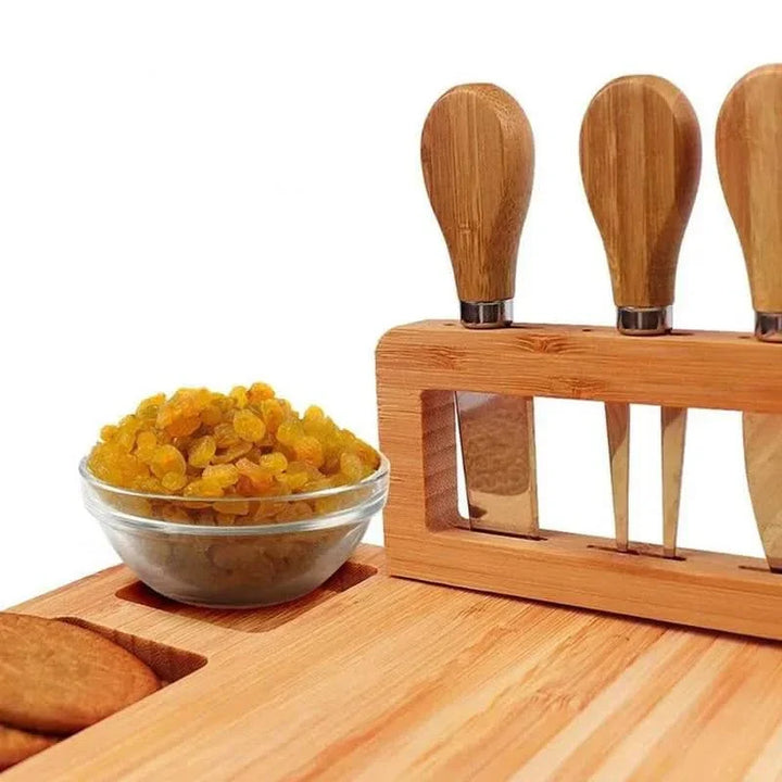 BowLift | CheeseLux – Premium Bamboo Cheese Board Set