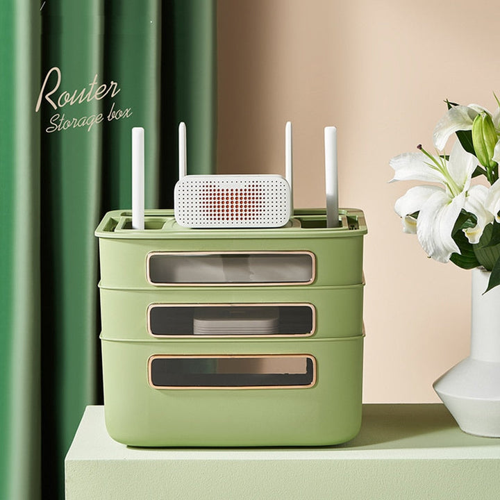 BowLift | Nordic Stackable Modem Holder Cable Organizer