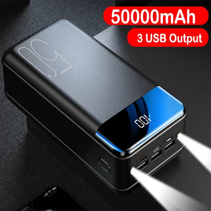 BowLift | 50,000mAh Ultra-High Capacity Power Bank – Super Fast Charging for Phones, Tablets & Laptops