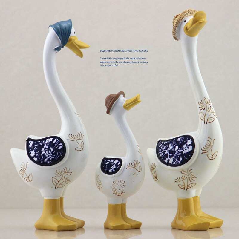 BowLift | 3Pcs Resin American Style Duck Table Decor