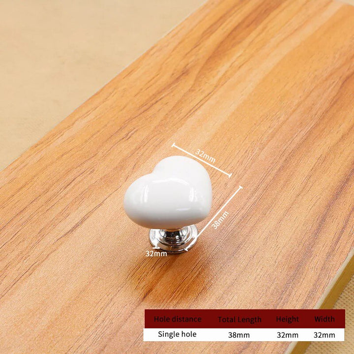 BowLift | Ceramic Heart Door Cabinet Handle