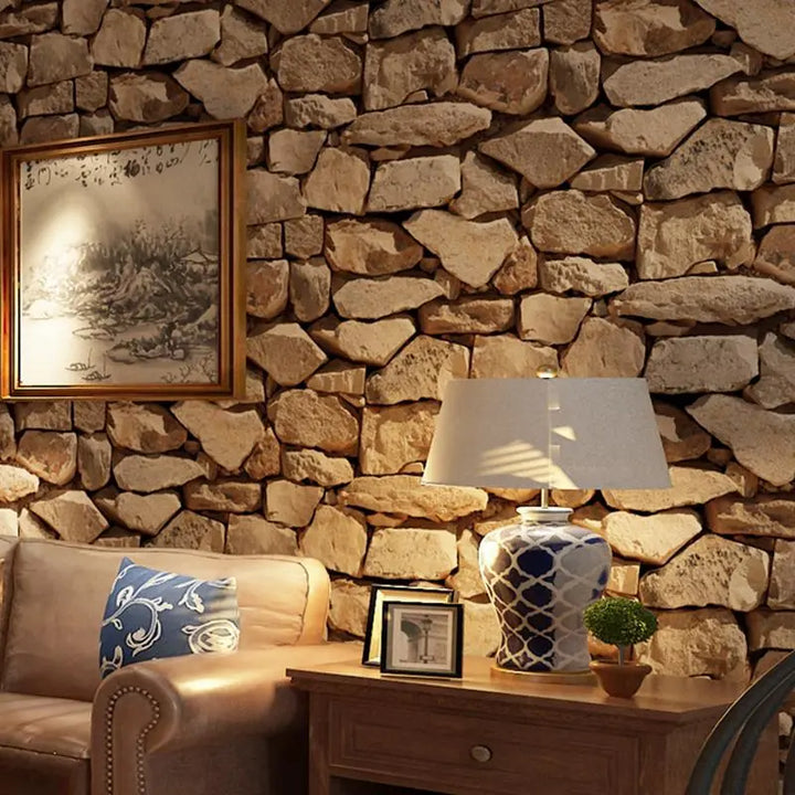 BowLift | 3D Stone Pattern Retro Wallpaper