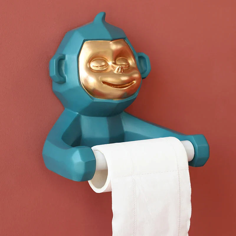 BowLift | Happy Monkey Resin Toilet Paper Holder