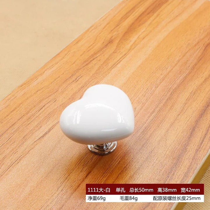 BowLift | Ceramic Heart Door Cabinet Handle