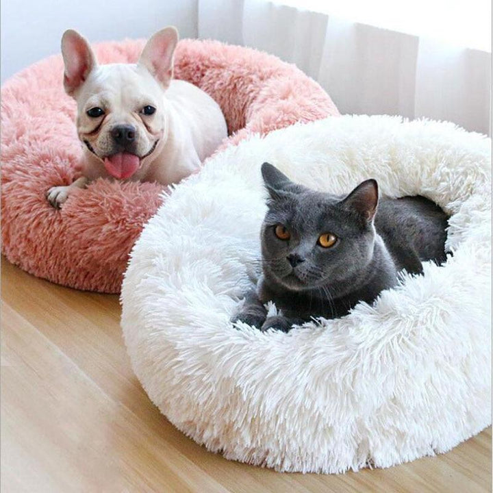 BowLift | Beef Plush Calming Donut Dog Bed for Small to Large Dogs