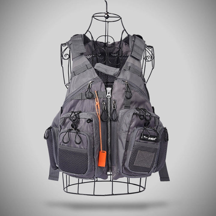 BowLift | MEN Outdoor Multifunctional Fishing Vest Life Jacket (Gray)