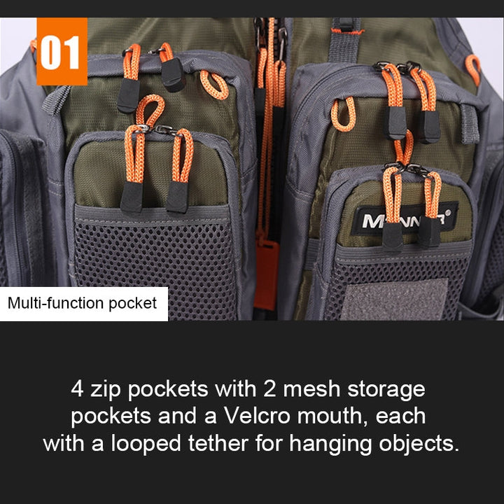 BowLift | MEN Outdoor Multifunctional Fishing Vest Life Jacket (Gray)