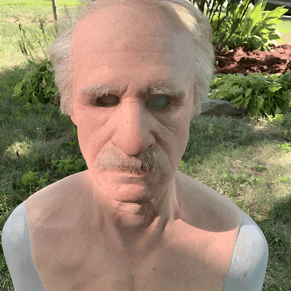 Realistic Old Man Mask – Halloween and Cosplay Latex Mask with Movable Mouth | Bowlift