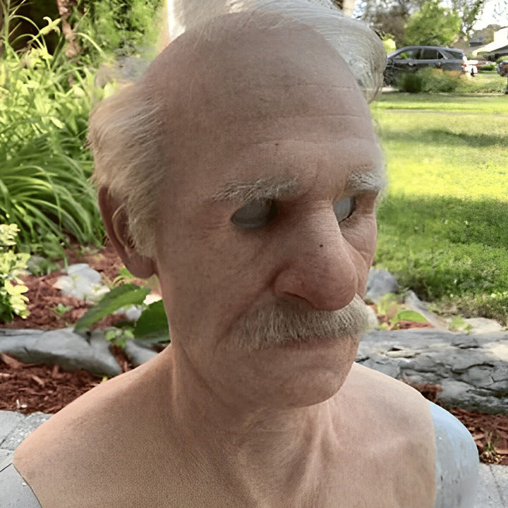 Realistic Old Man Mask – Halloween and Cosplay Latex Mask with Movable Mouth | Bowlift