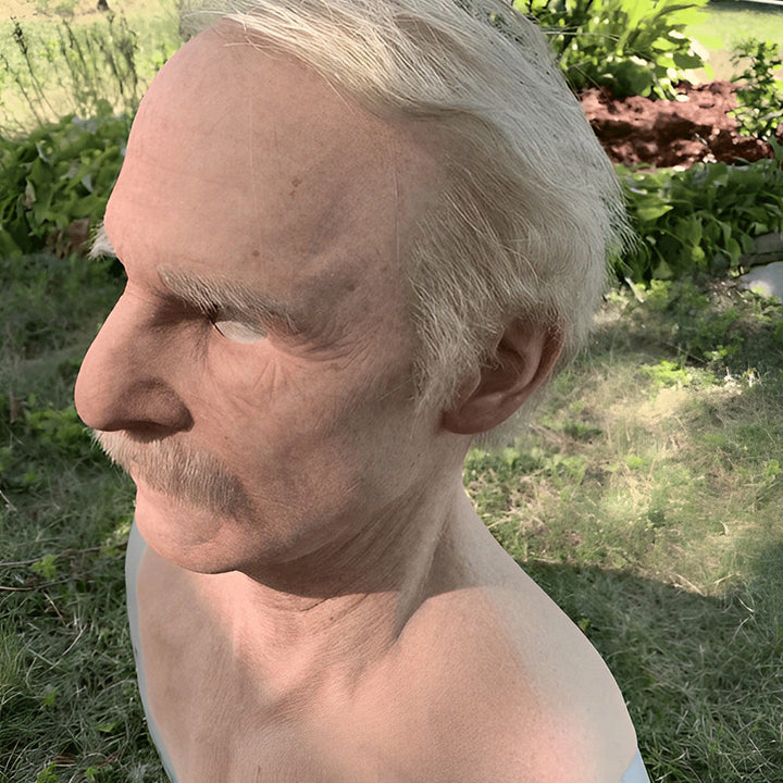 Realistic Old Man Mask – Halloween and Cosplay Latex Mask with Movable Mouth | Bowlift