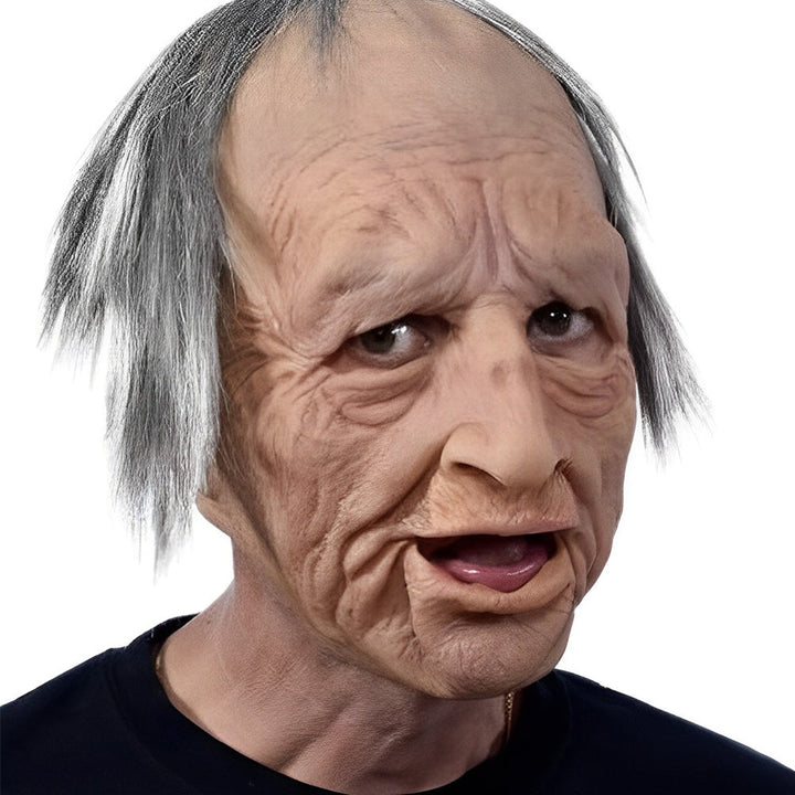 Realistic Old Man Mask – Halloween and Cosplay Latex Mask with Movable Mouth | Bowlift