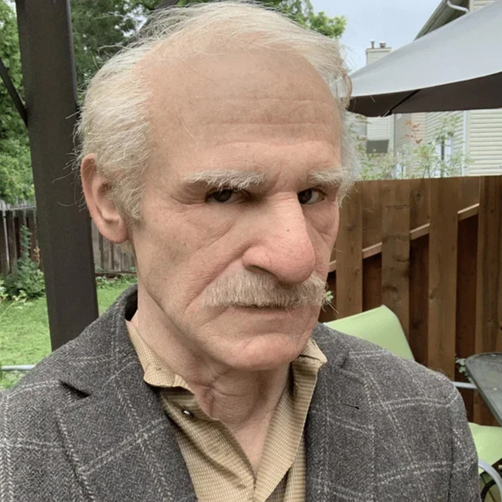 Realistic Old Man Mask – Halloween and Cosplay Latex Mask with Movable Mouth | Bowlift