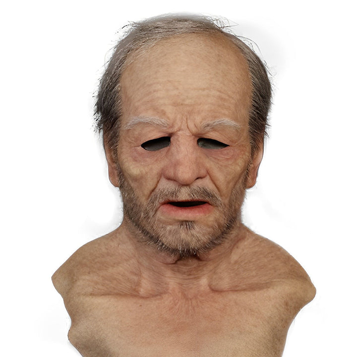 Realistic Old Man Mask – Halloween and Cosplay Latex Mask with Movable Mouth | Bowlift