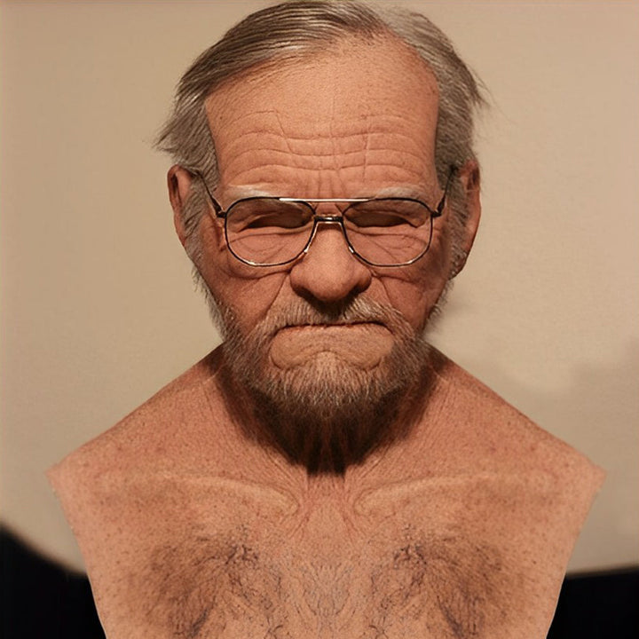 Realistic Old Man Mask – Halloween and Cosplay Latex Mask with Movable Mouth | Bowlift