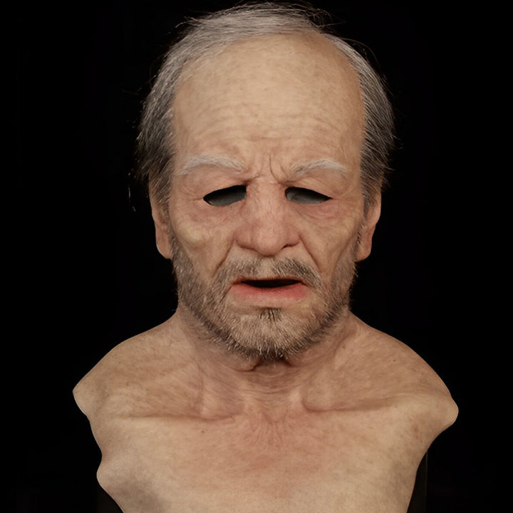 Realistic Old Man Mask – Halloween and Cosplay Latex Mask with Movable Mouth | Bowlift