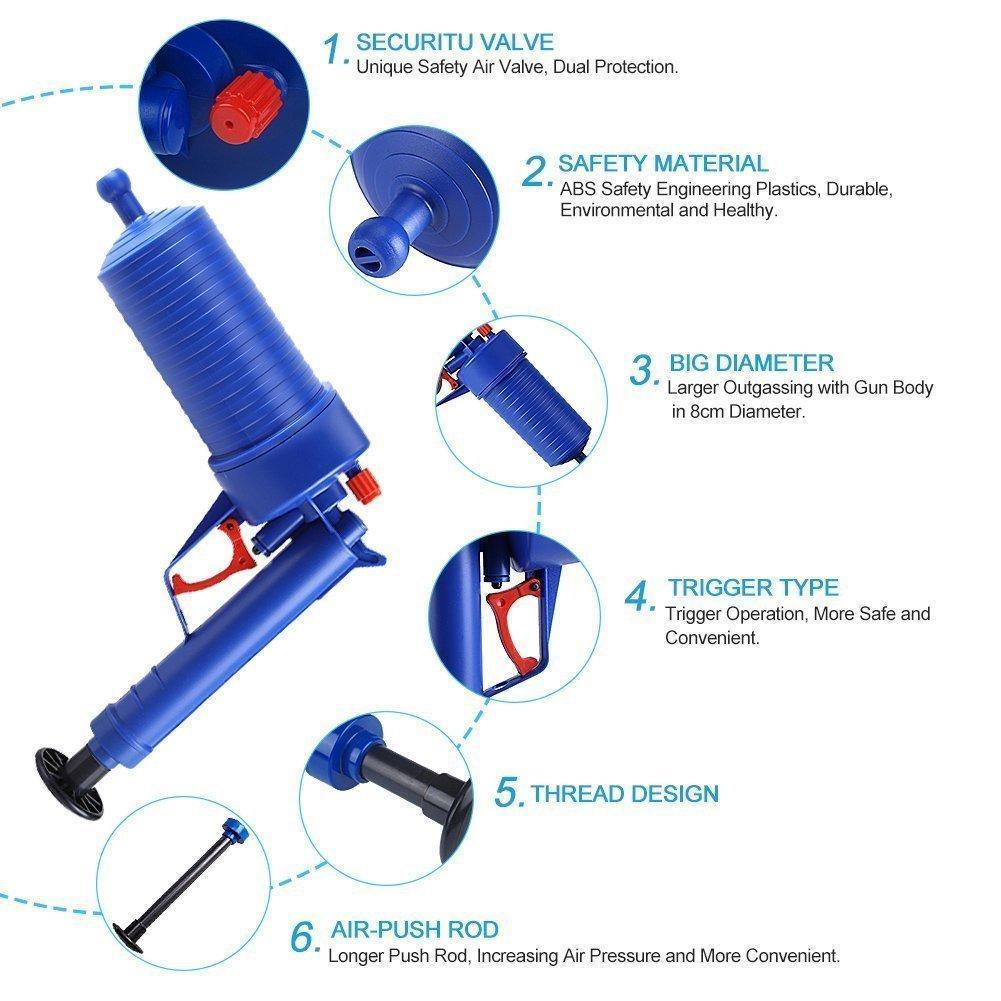 BowLift | Air Blow Gun: Easy Unclogs Sinks and Toilets With A Trigger