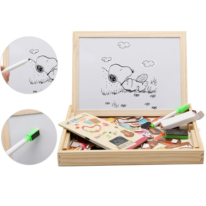 DrawPlay Board - Creative Wooden Magnetic Blackboard Bowlift