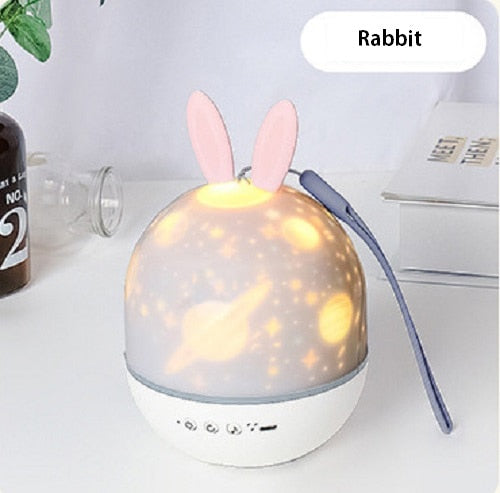 LED Universe Stars Bunny Projector Night Light | Bowlift