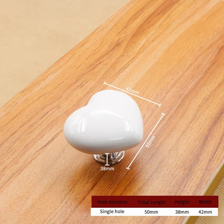 BowLift | Ceramic Heart Door Cabinet Handle
