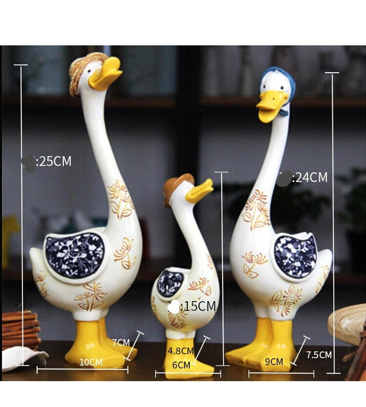 BowLift | 3Pcs Resin American Style Duck Table Decor