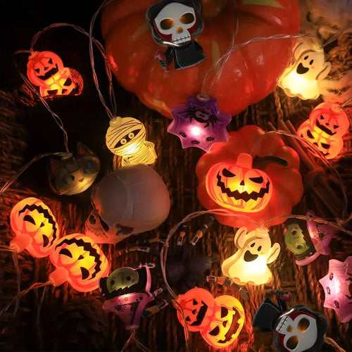 BowLift | Halloween String Lights | Pumpkin and Spider Design