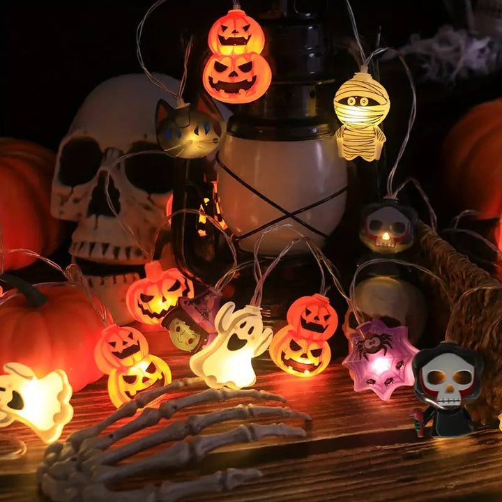 BowLift | Halloween String Lights | Pumpkin and Spider Design