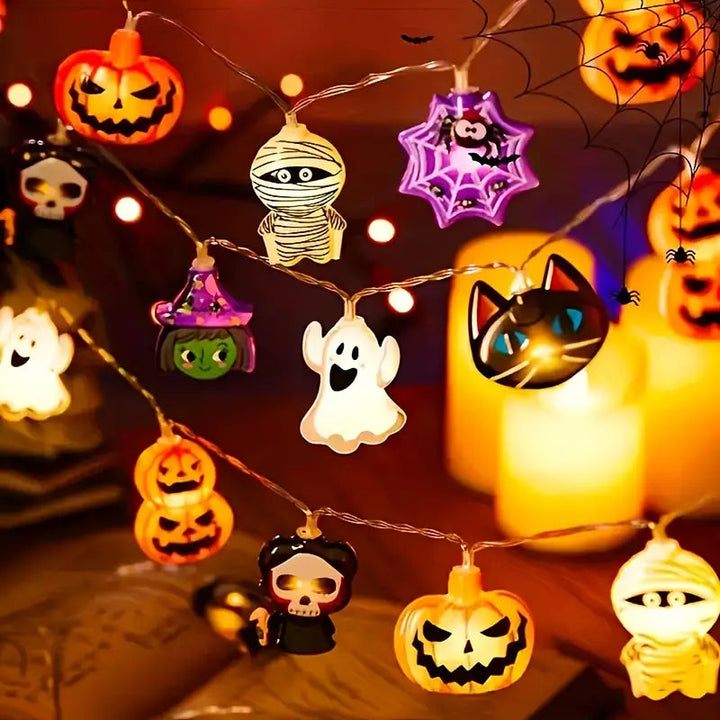 BowLift | Halloween String Lights | Pumpkin and Spider Design
