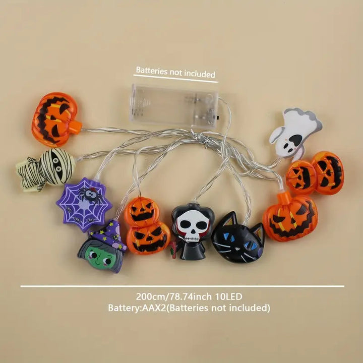 BowLift | Halloween String Lights | Pumpkin and Spider Design