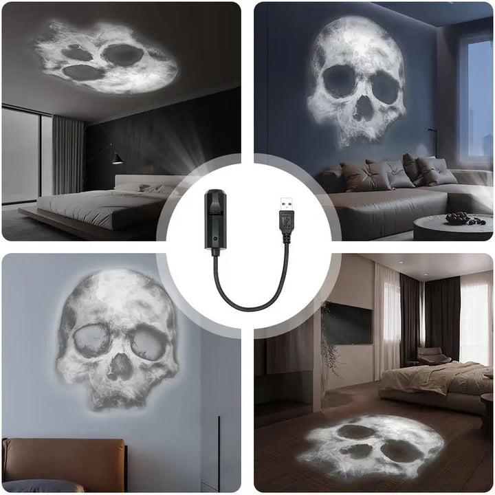 BowLift | Halloween Skull | LED Nightstand Lamp with Projections