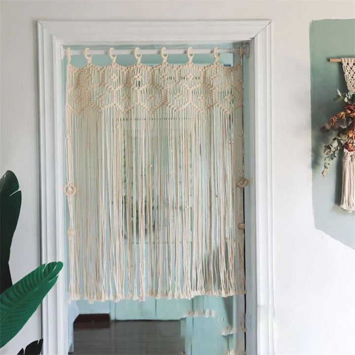 Handwoven Macrame Hanging Drapery Bowlift