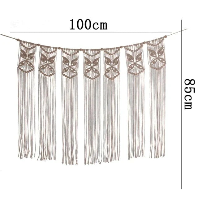 Handwoven Macrame Hanging Drapery Bowlift